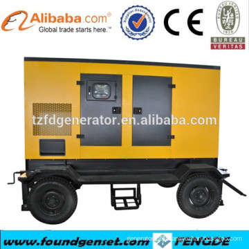 CE approved low niose 150kw three wheels generator trailer price for sale